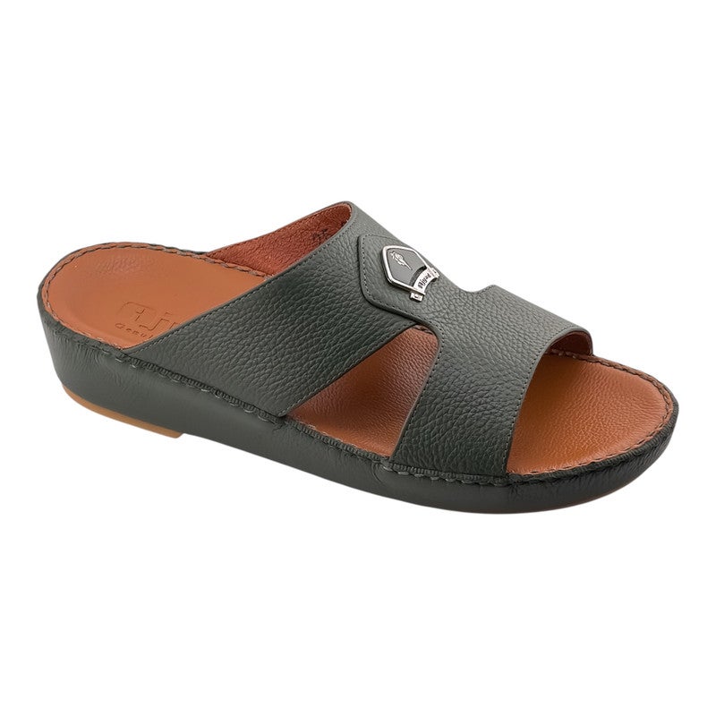 AJYAD Handmade Arabic Sandals For Men | Outdoor Mens Slippers | Everyday Flip Flops Open Toe | Arabic Genuine Shamwa Leather | New Design | Tan Footbed | Comfortable & LightWeight - Image 1